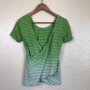 Sanctuary Clothing green ombre stripe drape top
